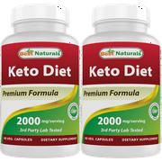 2 Pack Best Naturals Keto Diet Pills 2000 mg 90 Vegetarian Capsules | Exogenous Ketones BHB Supplement