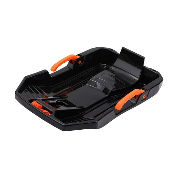 Almencla Children Downhill Toboggan Snow Sled with Brake 24.6inch Long with Pull Rope Black