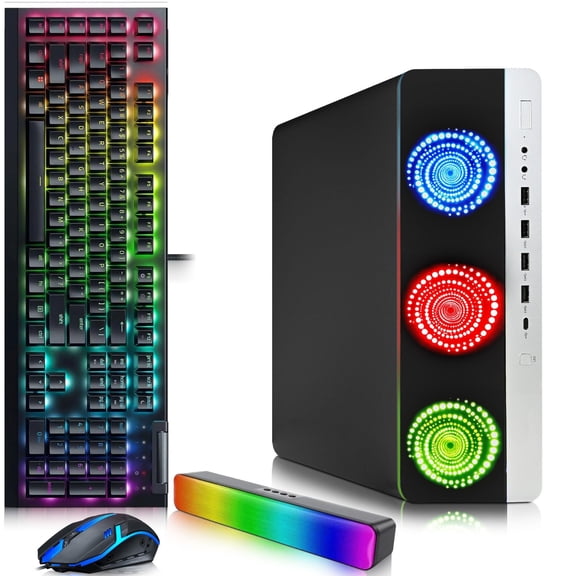 Restored BTO BX8G3 Gaming Desktop PC – Intel Core i7-6700 6th Gen – 16GB DDR4 RAM – 1TB SSD – AMD RX 550 4GB GDDR5 – RGB Keyboard & Mouse – RGB SoundBar – WiFi – Windows 11 Pro
