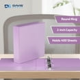 thumbnail image 2 of Davis Group Economy 3-Ring View Binders, 2" Round Rings, 475 Capacity, Lavender, Pack of 6, 2 of 4
