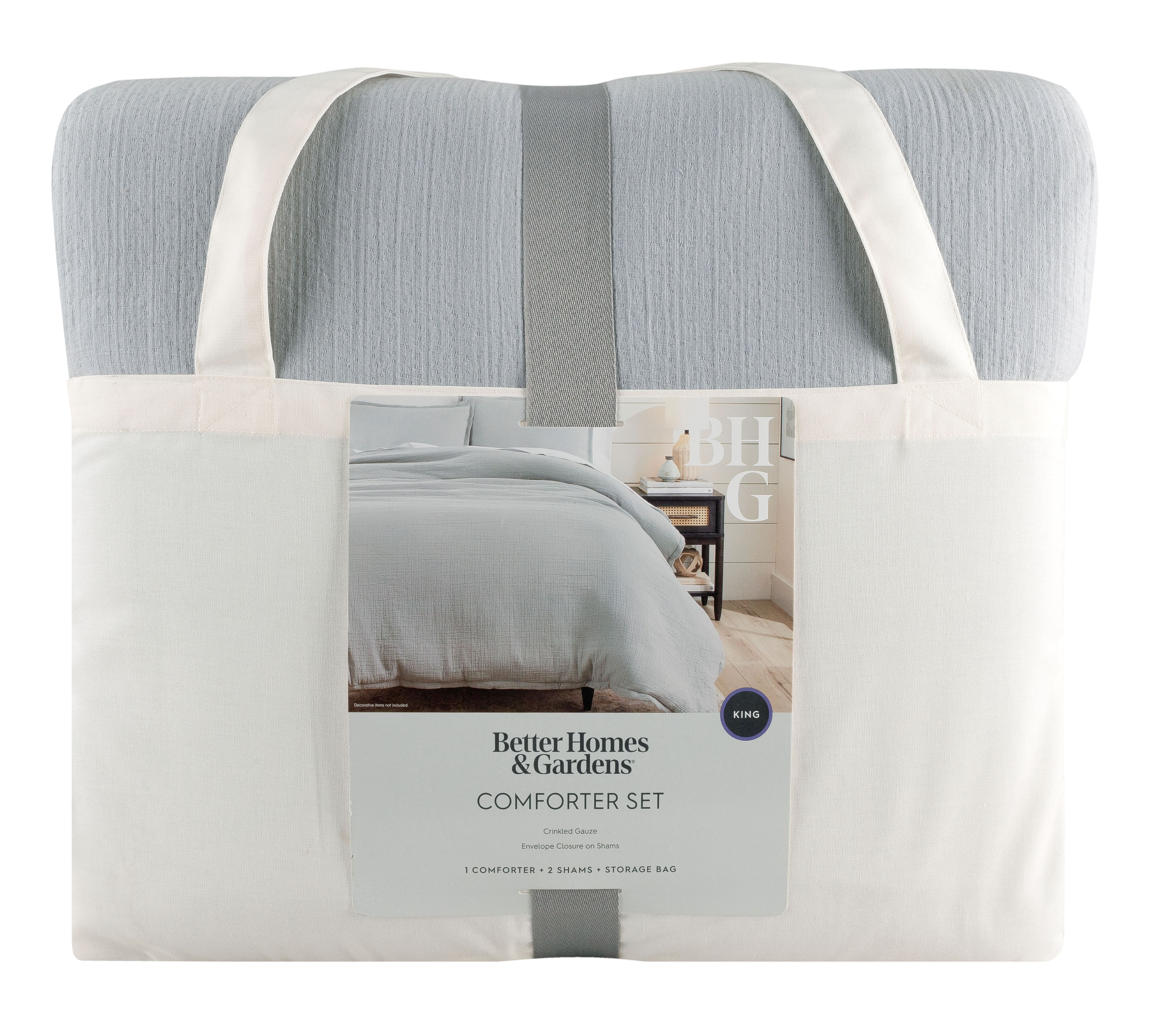 Better Homes & Gardens 3-Piece Soft Silver Gauze Comforter Set, Adult King