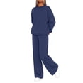 thumbnail image 7 of Fall Sweatsuits Women 2 Pcs Lounge Sets Matching Oversized Sweatshirt Sweatpants Tracksuit Set (Navy XXL), 7 of 7