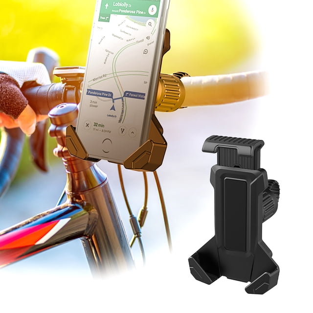 Fiudx Soporte para Teléfono de Bicicleta, Diseño Giratorio de 360°, Compatibilidad Universal con Bicicletas, Motocicletas y Cochecitos, Sistema de Bloqueo Seguro, Manos Libres, Fácil Acceso a La Carg