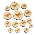 thumbnail image 1 of Hummingbird Silhouette Wood Mini Charms Shapes DIY Craft Jewelry - With Hole - 30mm (6pcs), 1 of 7