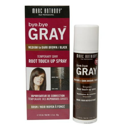 Marc Anthony True Professional Bye.Bye Gray Temporary Gray Root Touch Up Spray, Medium to Dark Brown / Black 1.5 oz (43
