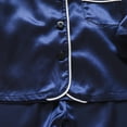 thumbnail image 3 of WOYY Infant Boys Silk Satin Pajamas Long Sleeves Top Pants Sleepwear Homewear, Blue, 3 of 6