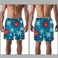 thumbnail image 3 of luoweisi Men's Beach Shorts Quick Dry Swim Trunks with Mesh Lining Christmas Snowflakes 2XL, 3 of 5