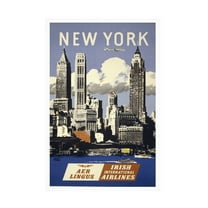 Trademark Fine Art Vintage Apple Collection Trav NY Aer Lingus Canvas Wall Art - 22x32