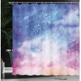thumbnail image 3 of Indie Shower Curtain, Dream Big Work Hard Typography Design with Galaxy Outer Space Modern Words, Cloth Fabric Bathroom Decor Set with Hooks,  Grey White, 3 of 4