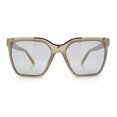 thumbnail image 4 of Womens Metal Brow Oversized High Temple Rectangle Plastic Sunglasses All Grey, 4 of 7