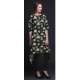 thumbnail image 4 of Bimba Black Artistic Leaf & Floral Indian Tunic Tops For Girls Printed Casual Top For Women Ethnic Kurti Small, 4 of 6