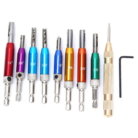 

8pcs Door Window Hinge Hole Puncher Drill Bit with Center Punch Hex Wrench