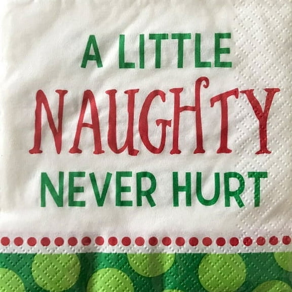 Christmas 'A Little Naughty Never Hurt' Small Napkins (16ct)