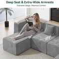 thumbnail image 6 of BEHOST 260" Oversized Modular Sectional Sofa for Home, Flexible Combination, Chenille Light Gray, 6 of 6