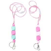 KONTONTY 2-Pack Beaded Lanyard with Zinc Alloy Chain for Keys and Everyday Use