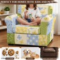thumbnail image 4 of FKELYI Stretchable Armchair Slipcover 2 Pcs Couch Covers Anti-Dust Furniture Protector Floral Butterfly Print Washable Spandex Sofa Cover with Individual Cushion Cover, 4 of 7