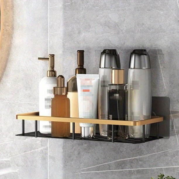 1pc, Bathroom Storage Rack, Sticky Storage Rack, No Drilling, No Drilling, Anti-rust Aluminum Alloy Wall Hanger, Waterproof, Anti-rust, Strong Load-bearing, Used For Placing Shampoo, Shower Gel, Etc.