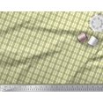 thumbnail image 2 of Soimoi Green Rayon Crepe Fabric Window Pane Check Printed Fabric 1 Yard 46 Inch Wide, 2 of 3
