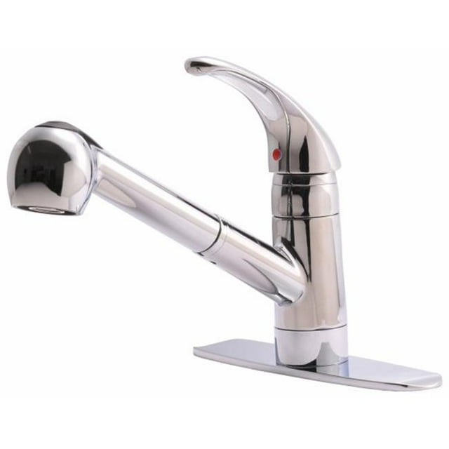 Ultra Faucets UF12000 Chrome Finish Single Handle Kitchen Faucet & Pullout Spray