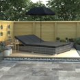 thumbnail image 1 of vidaXL Outdoor Lounge Bed with Umbrella Poly Rattan Grey, 1 of 5