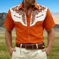 thumbnail image 2 of YANGXINX Mens Short Sleeve Graphic Shirts Western Vintage Print Button Down Tops 2026 Stylish Casual Comfort Classic Fit Shirt, 2 of 4