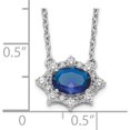 thumbnail image 3 of 14K White Gold Diamond And Oval Sapphire 18 Inch Necklace (18 X 13) Made In India pm4028-sa-025-wa-18, 3 of 5