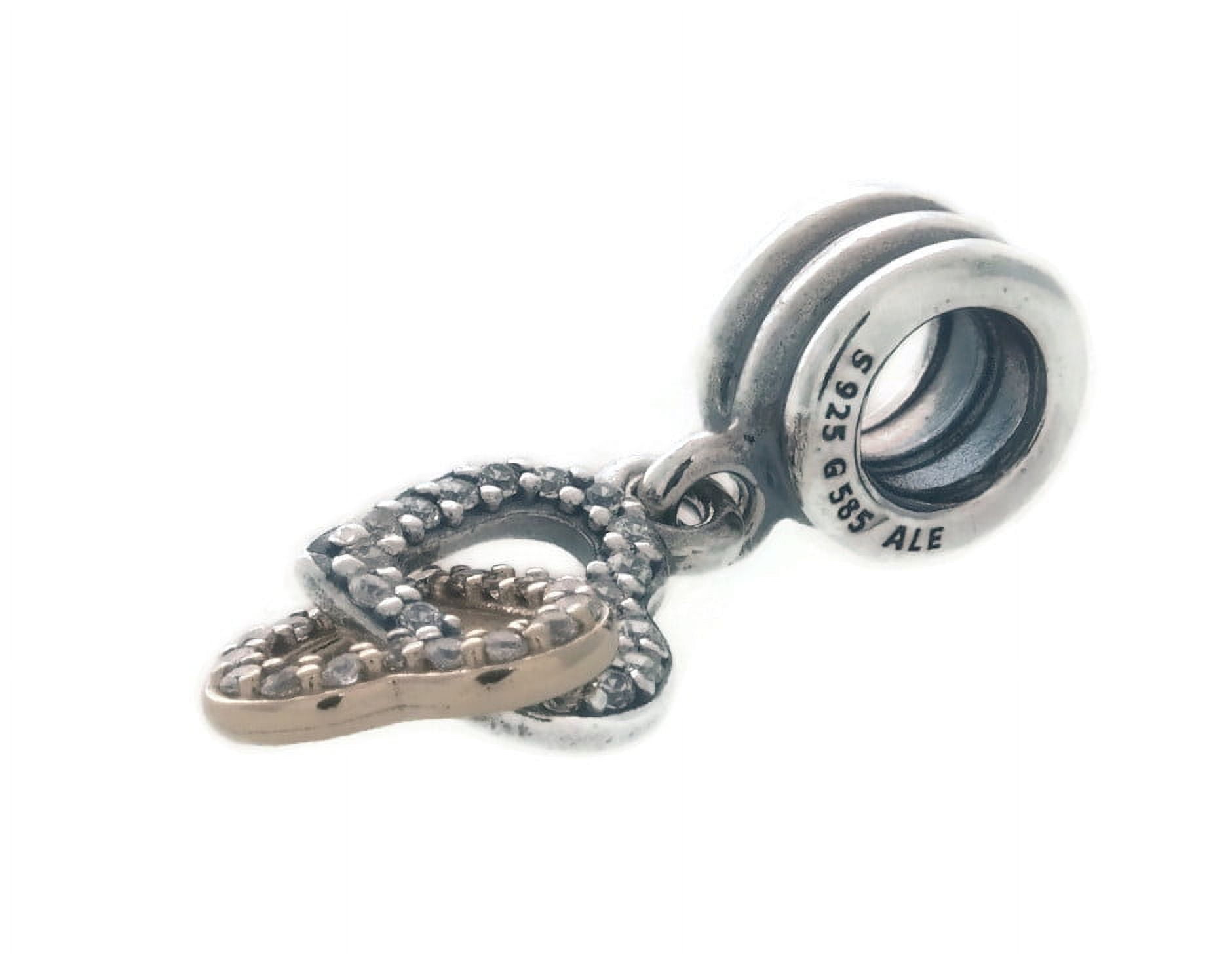 Interlocked Hearts Pendant Charm - 792068CZ