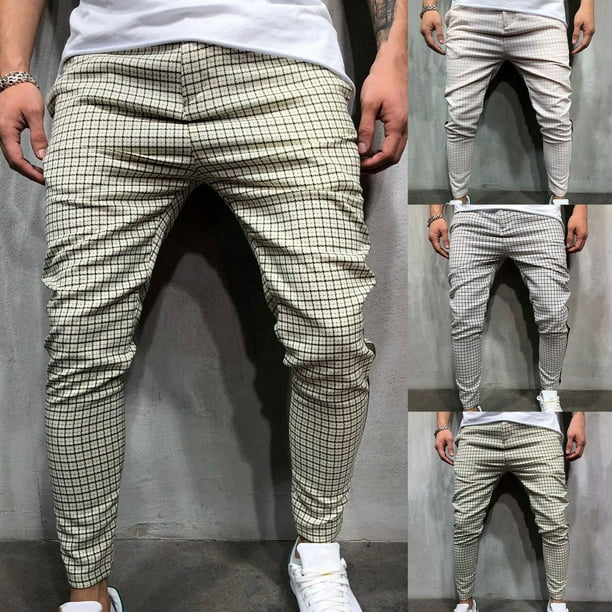 checkered side stripe trousers