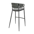 thumbnail image 5 of Dining Chairs Vigona Bar Stool in Black Metal with Gray Fabric and Faux Leather,Wooden Dining Chairs, 5 of 12