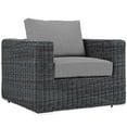 thumbnail image 5 of Modern Contemporary Urban Design Outdoor Patio Balcony Garden Furniture Lounge Sectional Sofa Set, Sunbrella Rattan Wicker, Grey Gray, 5 of 9