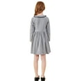 thumbnail image 3 of SOLOCOTE Girls Plaid Cotton Long Sleeve Peter Pan Classic Vintage School Dress, 3 of 6