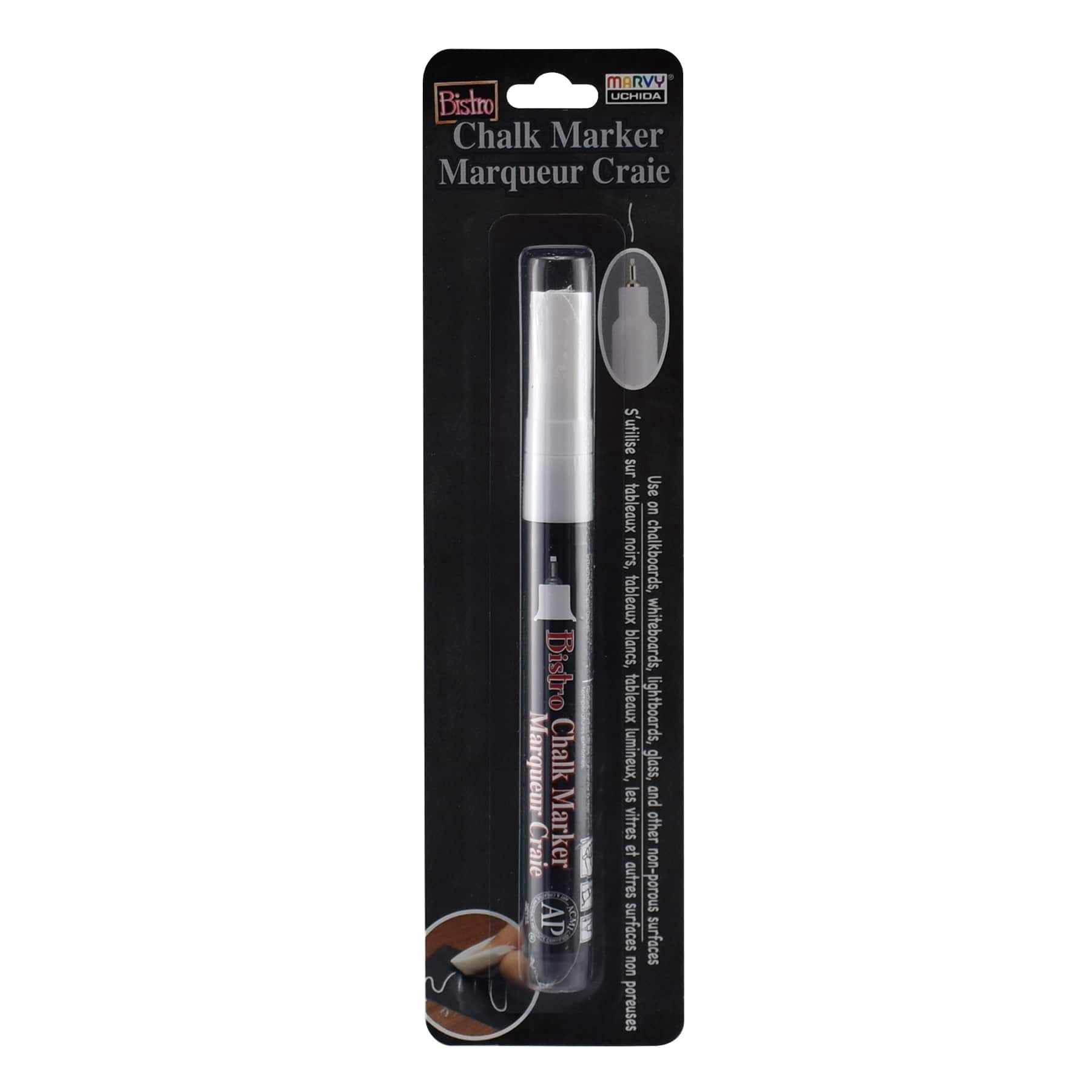 Marvy Uchida Bistro White Extra-Fine Chalk Marker, 12 Pack