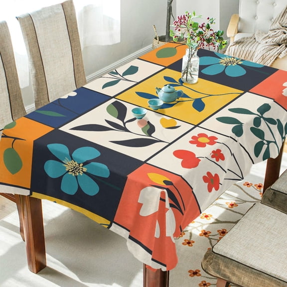 Yayeee Tablecloths 54" x 54" Rectangle Wrinkle Resistant Party Table Cover, Floral Patterns