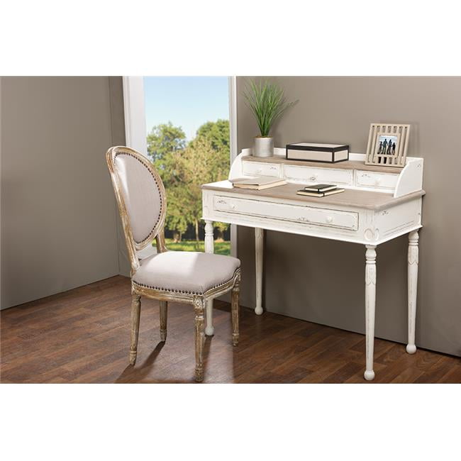 Photo 1 of Baxton Studio Anjou Traditional French Accent Writing Desk, White
