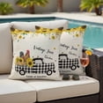 thumbnail image 4 of Country Kitchen Sunflowers Outdoor Waterproof Pillow Covers, Rustic Truck Vintage Farmhouse Decorative Square Throw Pillowcase Sofa Cushion Sham for Patio/Couch/Chair, 16"x16" 2 Pack, 4 of 8