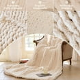 thumbnail image 6 of Chunky Knit Blanket - Luxury Soft Cozy 50 * 60 Throw Blanket,100% Woven Blanket Rope Knot Throw Blanket for Couch, Sofa, Home Decor, Gift - Machine Washable (Cream, 50 * 60), 6 of 7