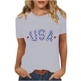 thumbnail image 2 of Cavosen Red White and Blue T Shirts Women Plus Size Patriotic Short Sleeve Crewneck Tops USA Star Striped Print T Shirts Lady 2X Independence Day Casual Shirts 4th of July Tunic Tees, 2 of 8
