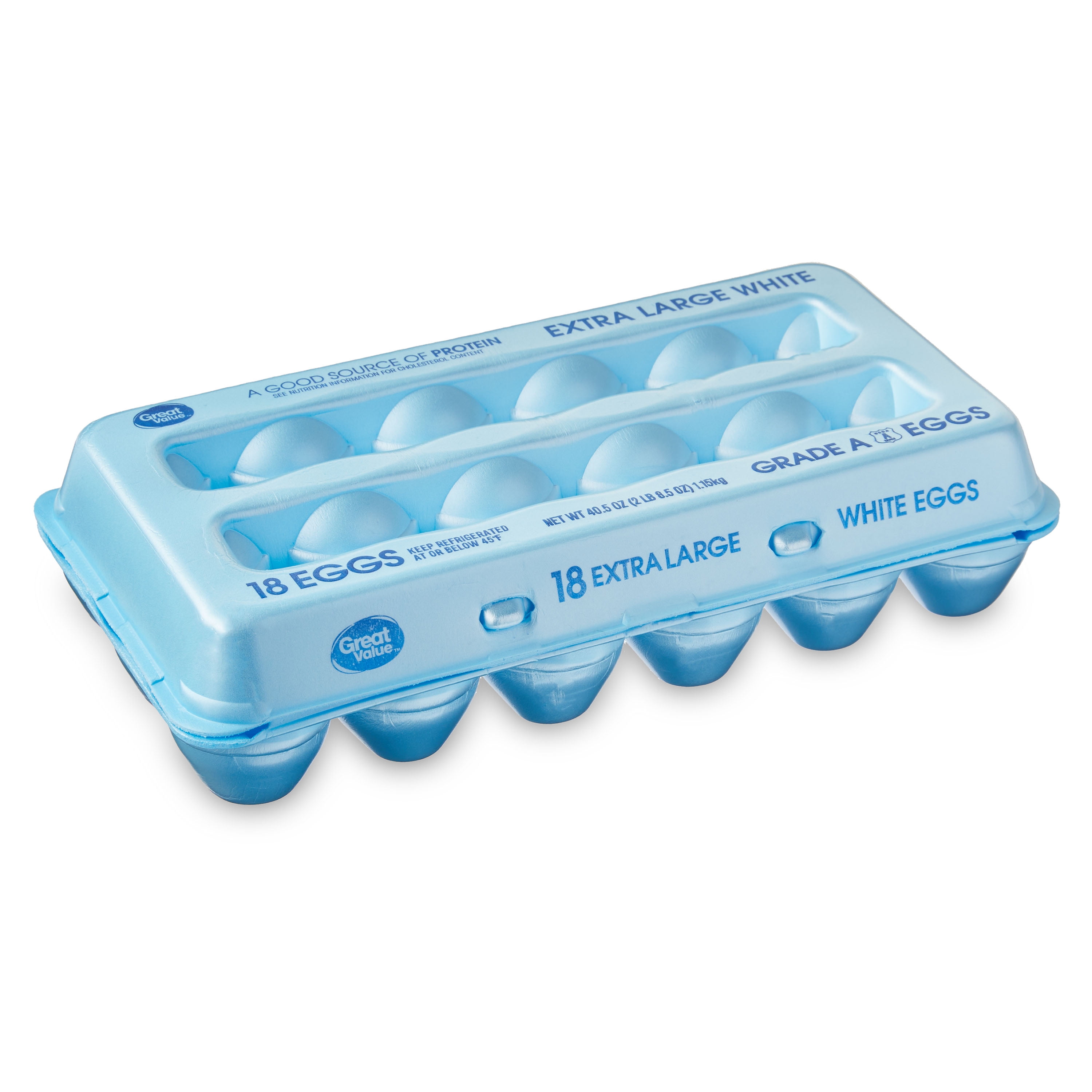 Great Value Extra Large White Eggs, 18 Ct