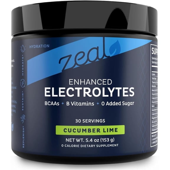 Zealot Electrolyte Powder - 30 Servings | Keto Electrolytes | Zero Sugar | Cucumber Lime