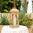 thumbnail image 5 of 2PCS 22.5 Inch  Outdoor Candle Lanterns Vintage Hanging Tower Large Lantern Metal Candle Holder ，With Led Candle For Garden Living Room Indoor Outdoor Parties Weddings Balcony, 5 of 7