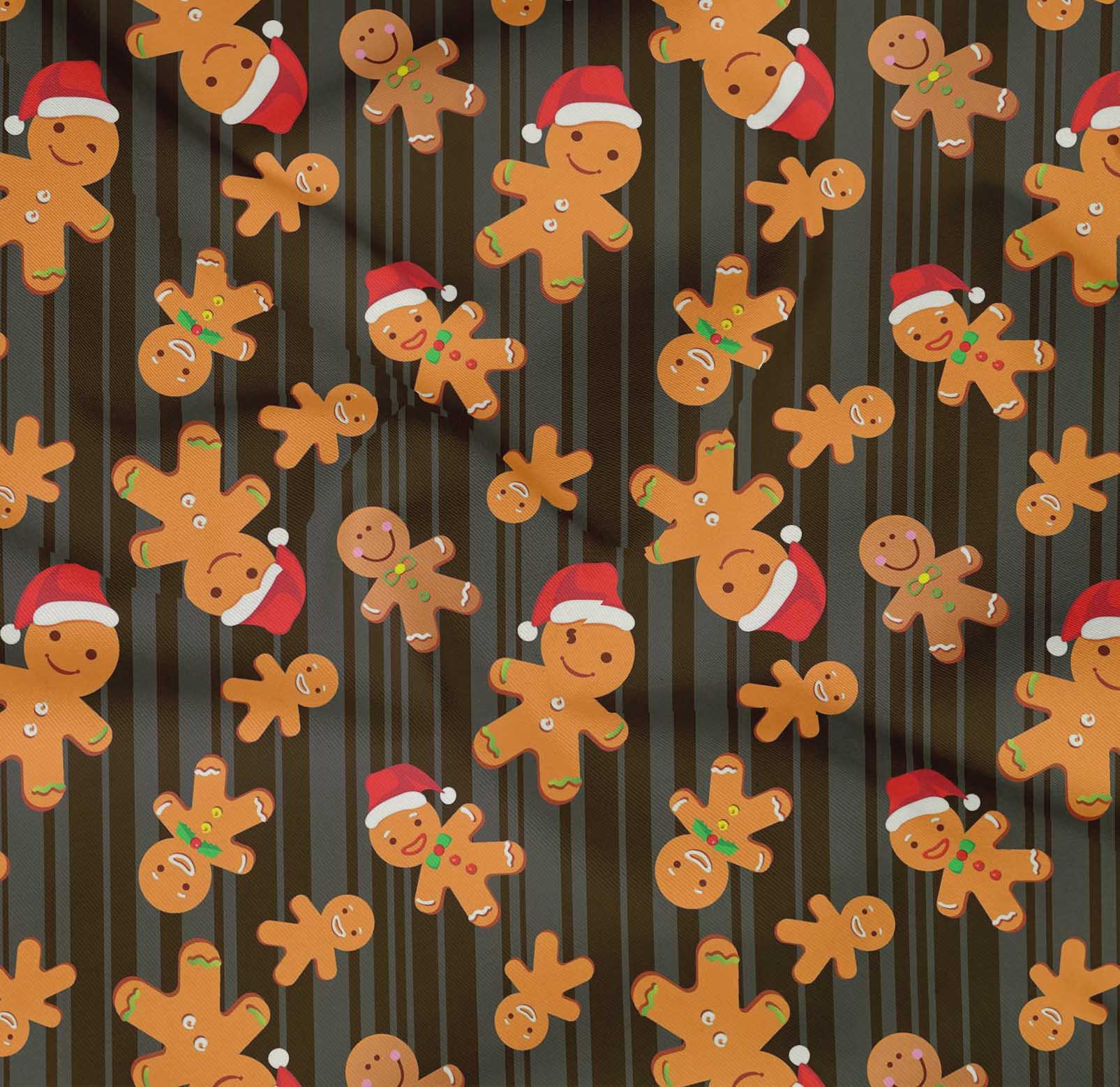 oneOone Cotton Poplin Twill Brown Fabric Christmas Fabric For Sewing Printed Craft Fabric By The Yard 56 Inch Wide