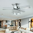 thumbnail image 4 of Gymax 52'' Classical Crystal Ceiling Fan Lamp w/ Reversible Blades Remote Control Home, 4 of 10