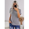 thumbnail image 1 of T-shirt Gris à Manches Courtes et Col Rond pour Femmes, 1 of 6