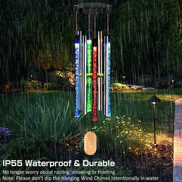 Luz Solar, Carillones De Viento Solares Para Decoraci贸n Al Aire Libre, Resistente Al Agua, 6 Barras De Luces Led, Carill贸n De Viento Que Cambia De Colores, Para Decoraci贸n De Patio, Jard铆n, Balc贸n