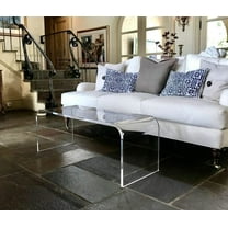 Plasticmart Contemporary Acrylic Coffee Table, Clear 48" x 18" x 16"