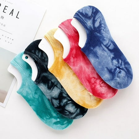 

Women Cotton Fashion Tie-Dyed Low Cut Ankle Anti Sweat Breathable Elastic Socks