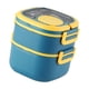 thumbnail image 1 of Fiambrera reutilizable, contenedor para refrigerios, tapa a prueba de fugas, almacenamiento de alimentos fríos o calientes Doble nivel azul, 1 of 9