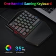 thumbnail image 5 of T-WOLF T19 Wired One-handed Gaming Keyboard 35 Key Colorful RGB Backlight Ergonomic Design Keyboard for Android/Windows/IOS, 5 of 5