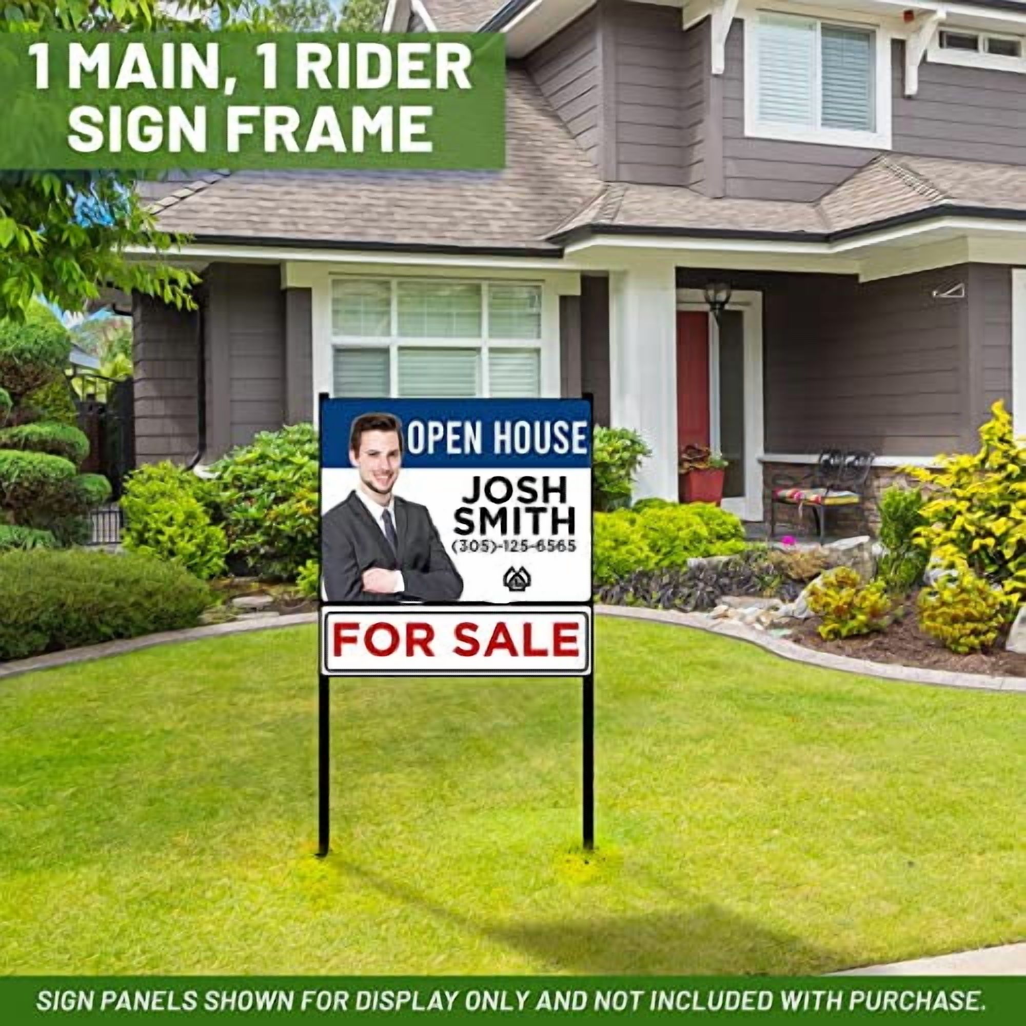 justsignframes Real Estate Yard Sign Stake Metal H Frame (1 Pack) - 24" x 30"