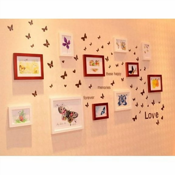 14PCS Elegant Brown Butterfly Wall Stickers - Removable DIY Wall Decals for Living Room, Bedroom, Kids' Room, and Nursery - Self-Adhesive PVC Transparent Mural Art for Sofa and TV Background